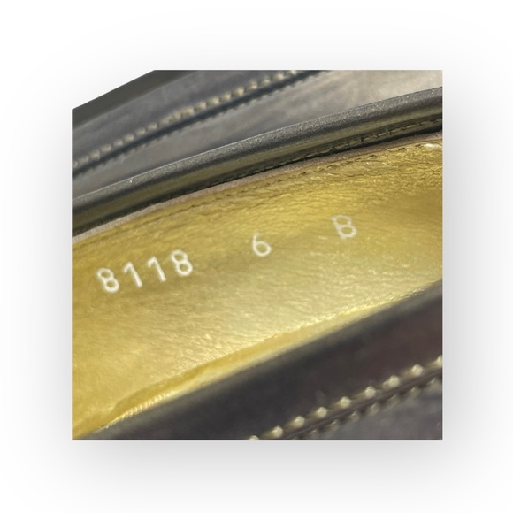 Vintage: Pancaldi ❁ Italian Leather Heeled Loafers ❁ Metallic Gunmetal ❁ 6M ❁ - Picture 11 of 16